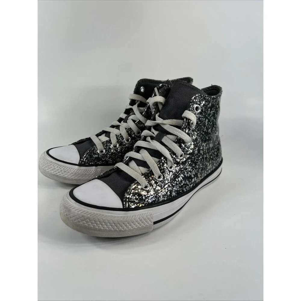 Converse Girls’s Chuck Taylor All Star High Top Size 3.5 Glitter Shoes Sneakers